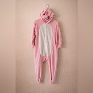 Pink Pig Hooded Fleece Onesie Pajamas Costume Kigurumi Size 125
